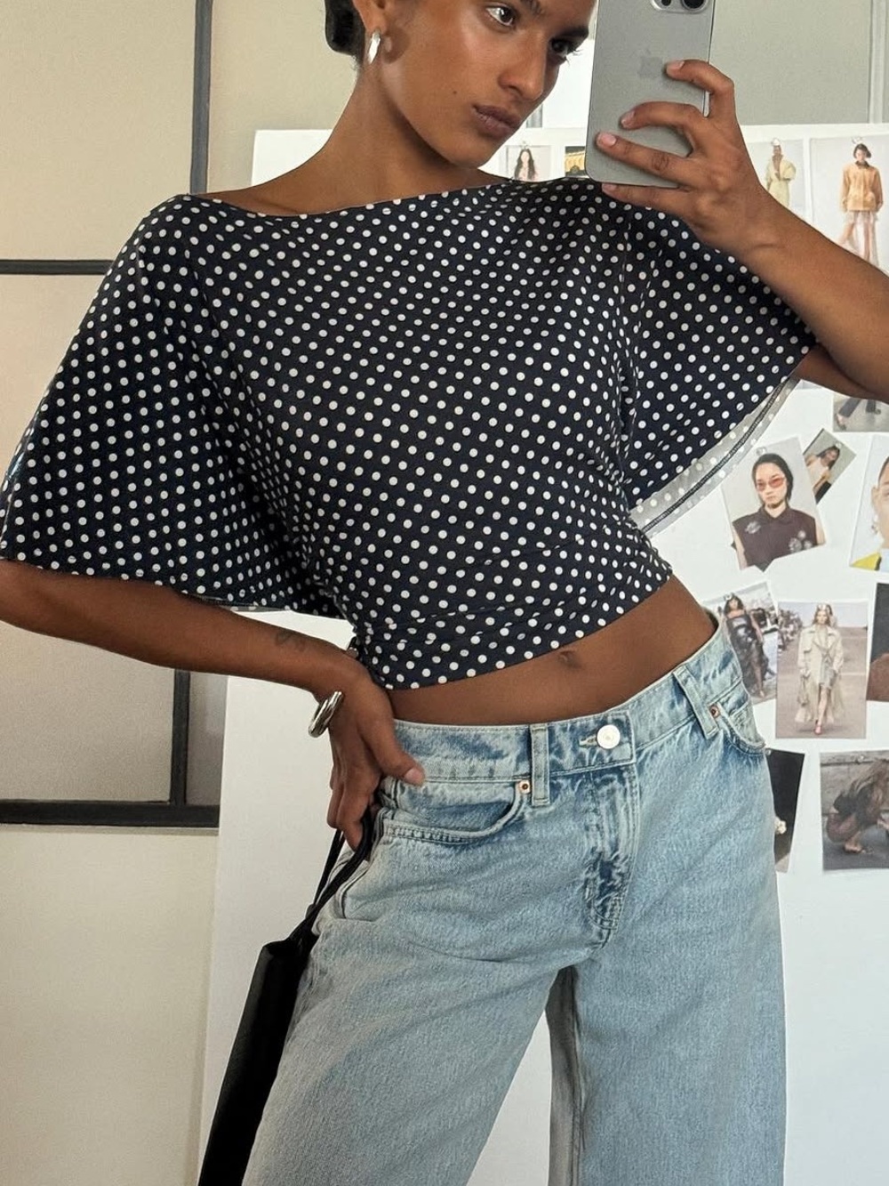 Reformation Avery Knit Top in Dream Dot